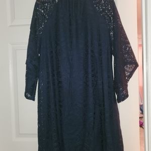 Dark blue/indigo color lace dress, 1X